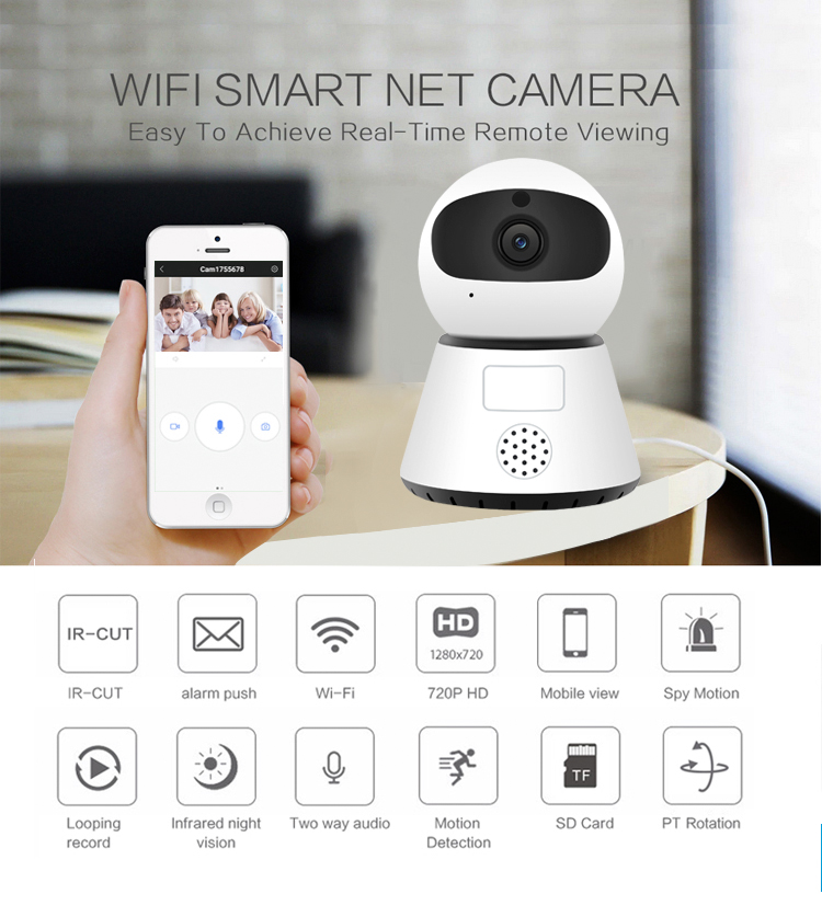 720P 1080P Wifi home remote cloud storage network surveillance camera